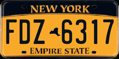 NY license plate FDZ6317