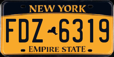 NY license plate FDZ6319