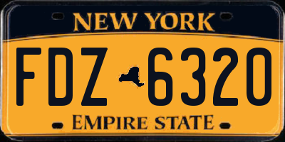 NY license plate FDZ6320