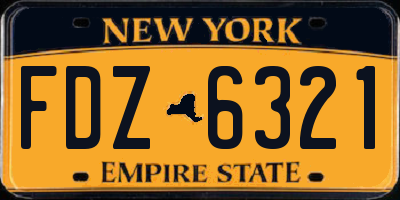 NY license plate FDZ6321