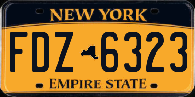 NY license plate FDZ6323