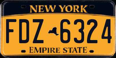 NY license plate FDZ6324