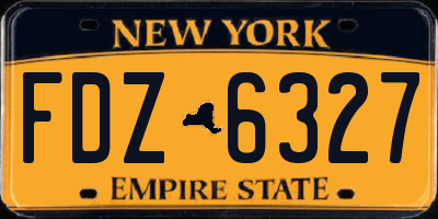 NY license plate FDZ6327