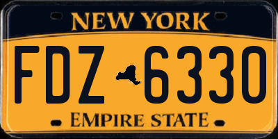 NY license plate FDZ6330