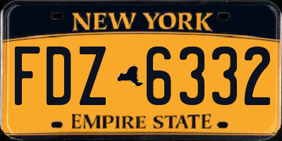 NY license plate FDZ6332