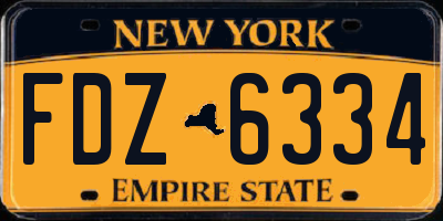 NY license plate FDZ6334