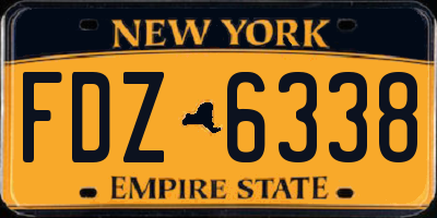 NY license plate FDZ6338