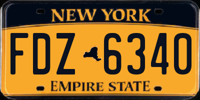 NY license plate FDZ6340