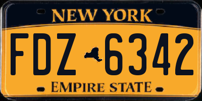 NY license plate FDZ6342