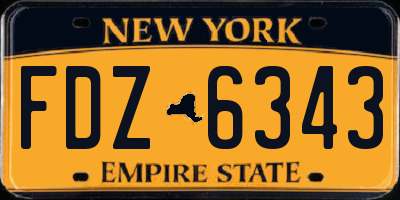 NY license plate FDZ6343