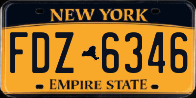 NY license plate FDZ6346