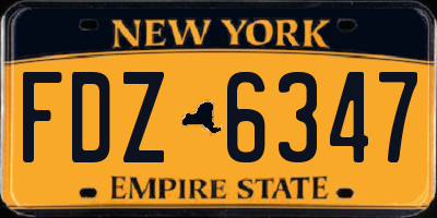 NY license plate FDZ6347