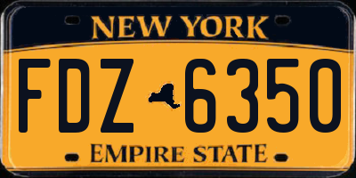 NY license plate FDZ6350