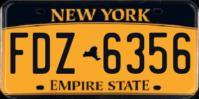 NY license plate FDZ6356