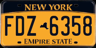 NY license plate FDZ6358