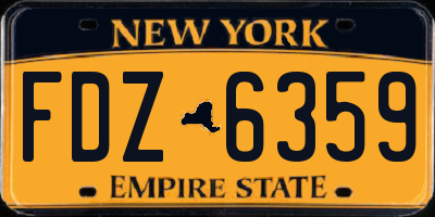 NY license plate FDZ6359