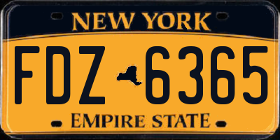 NY license plate FDZ6365