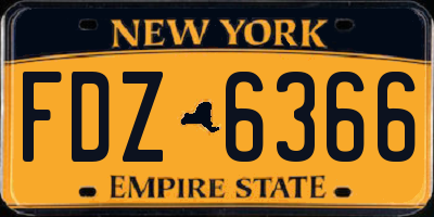 NY license plate FDZ6366