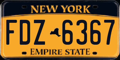 NY license plate FDZ6367