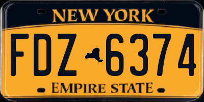 NY license plate FDZ6374