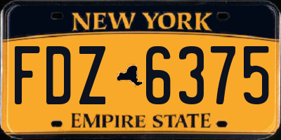 NY license plate FDZ6375