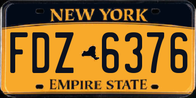 NY license plate FDZ6376