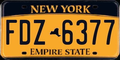 NY license plate FDZ6377