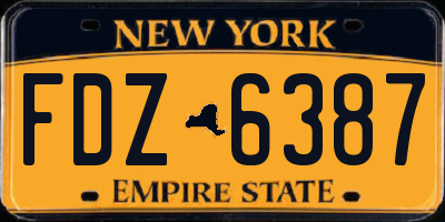 NY license plate FDZ6387