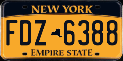 NY license plate FDZ6388