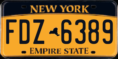 NY license plate FDZ6389
