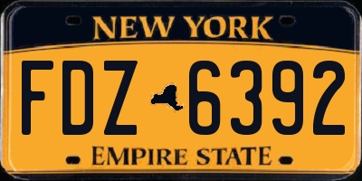 NY license plate FDZ6392