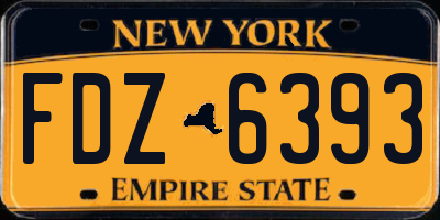 NY license plate FDZ6393