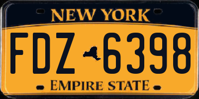 NY license plate FDZ6398