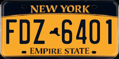 NY license plate FDZ6401