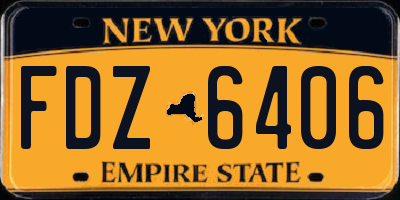 NY license plate FDZ6406