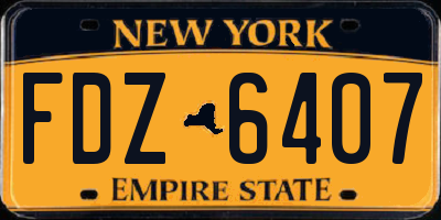 NY license plate FDZ6407