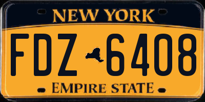 NY license plate FDZ6408