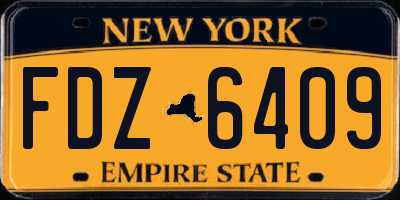 NY license plate FDZ6409