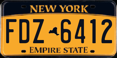 NY license plate FDZ6412