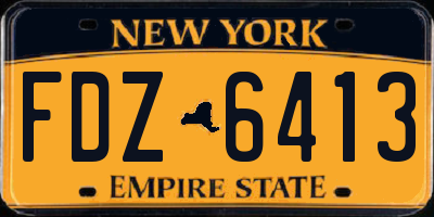 NY license plate FDZ6413