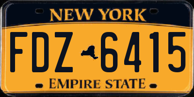 NY license plate FDZ6415