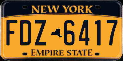 NY license plate FDZ6417