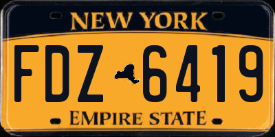 NY license plate FDZ6419