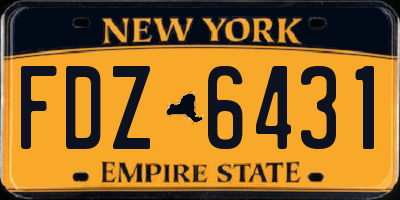 NY license plate FDZ6431