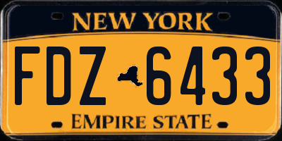 NY license plate FDZ6433
