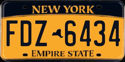 NY license plate FDZ6434