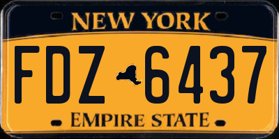 NY license plate FDZ6437
