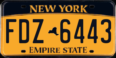 NY license plate FDZ6443
