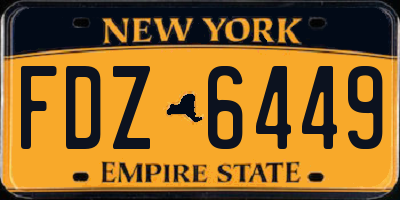 NY license plate FDZ6449
