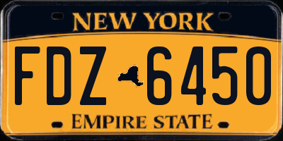 NY license plate FDZ6450